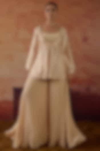 Ivory Pure Crepe Gharara Set by Vinita Bhansali at Pernia's Pop Up Shop