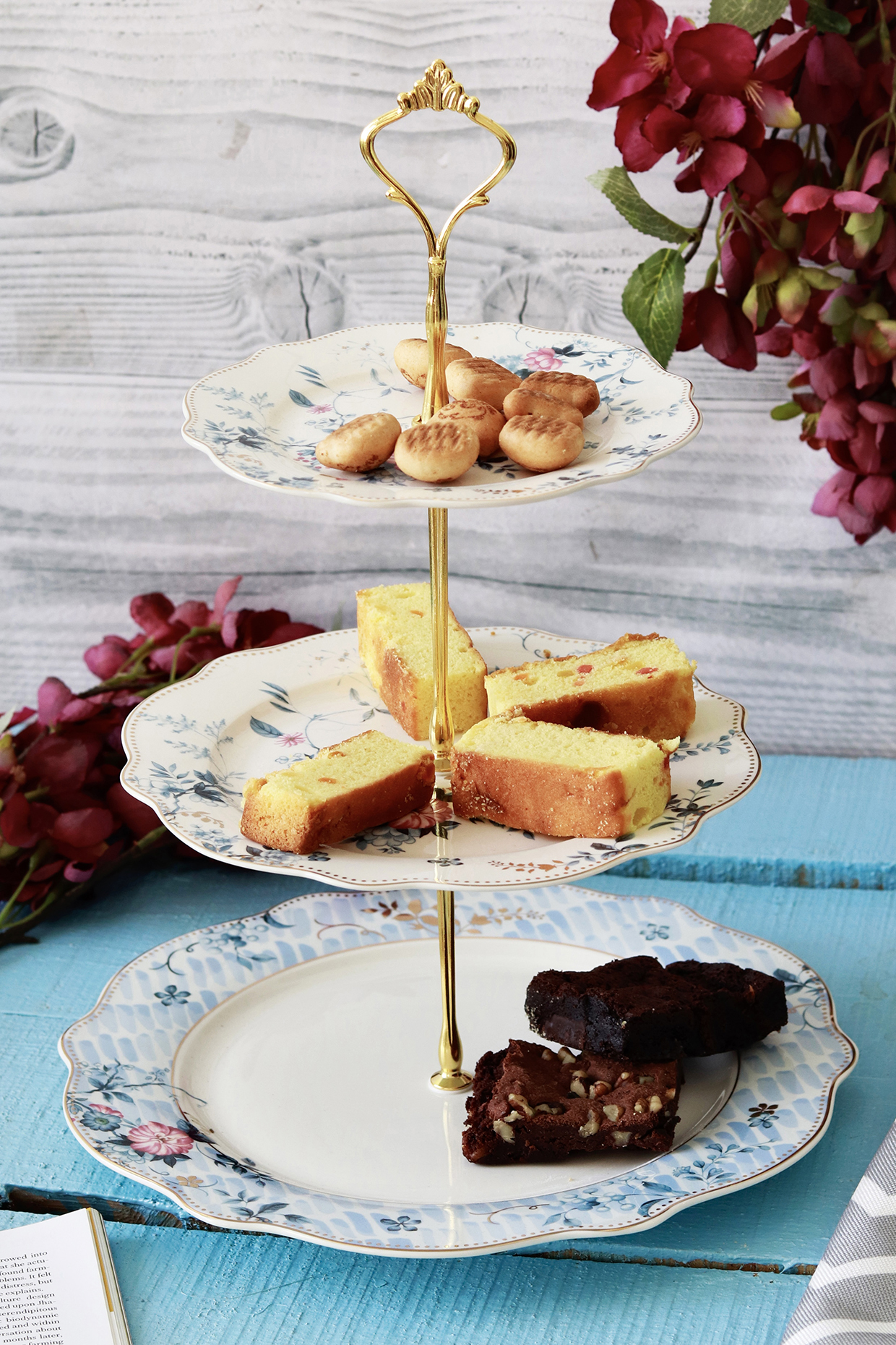 Blue & White Finest Premium Porcelain Dessert Stand by Vigneto at Pernia's Pop Up Shop