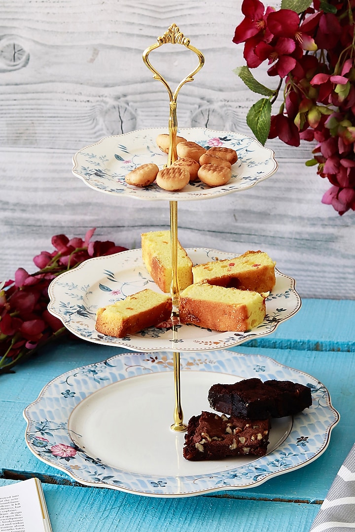 Blue & White Finest Premium Porcelain Dessert Stand by Vigneto at Pernia's Pop Up Shop