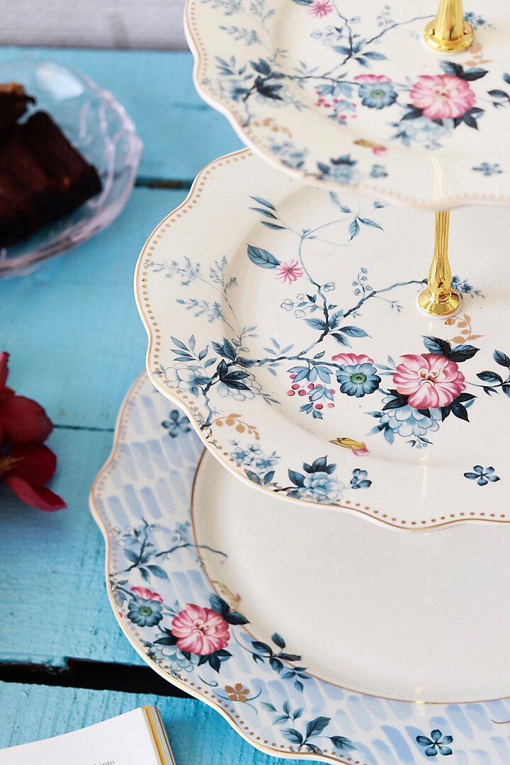 Blue & White Finest Premium Porcelain Dessert Stand by Vigneto at Pernia's Pop Up Shop