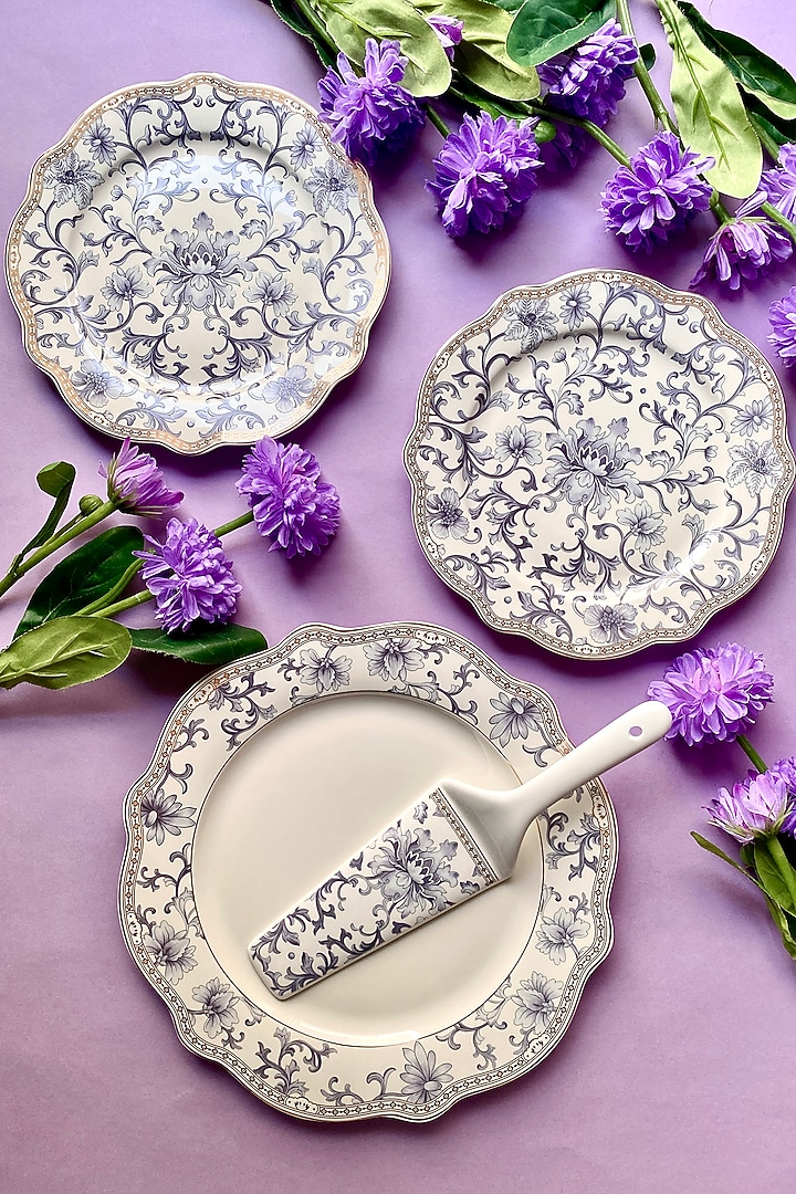 Royal Blue Floral Serving Set by Vigneto at Pernia's Pop Up Shop