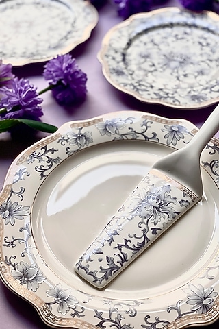 Royal Blue Floral Serving Set by Vigneto