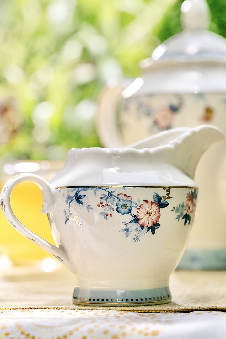 White Finest Premium Porcelain Floral Tea Set by Vigneto at Pernia's Pop Up Shop