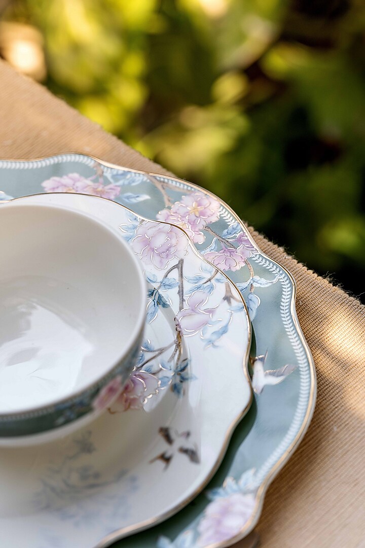 Green & White Finest Premium Porcelian Floral Dinner Set by Vigneto at Pernia's Pop Up Shop