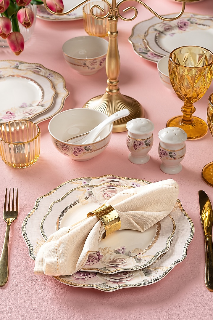 Pink & White Finest Premium Porcelian Floral Dinner Set by Vigneto at Pernia's Pop Up Shop