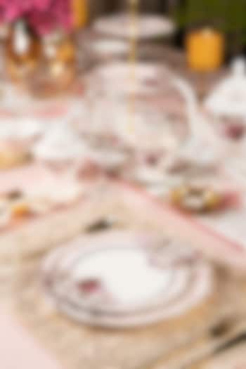 Pink & White Finest Premium Porcelain Floral Dinner Set by Vigneto