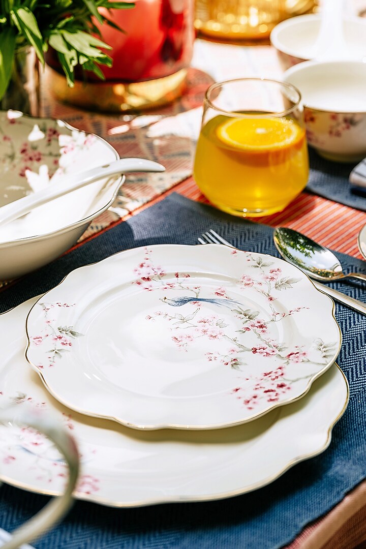 Pink & White Finest Premium Porcelain Floral Dinner Set by Vigneto at Pernia's Pop Up Shop