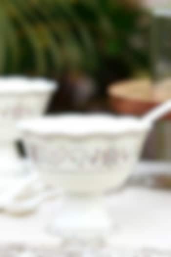 White Finest Premium Porcelain Dessert Cup Set by Vigneto
