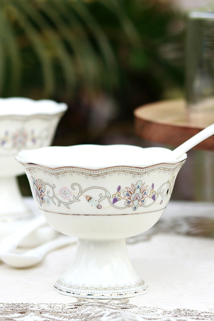 White Finest Premium Porcelain Dessert Cup Set by Vigneto at Pernia's Pop Up Shop