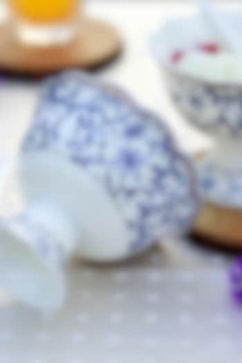 White & Blue Finest Premium Porcelain Dessert Cup Set by Vigneto at Pernia's Pop Up Shop