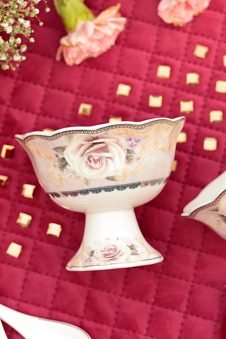 White & Pink Finest Premium Porcelain Dessert Cup Set by Vigneto at Pernia's Pop Up Shop