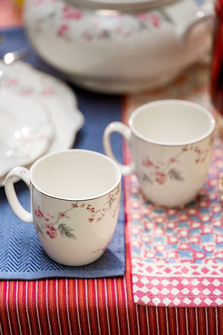 White & Pink Finest Premium Porcelain Mug Set by Vigneto at Pernia's Pop Up Shop