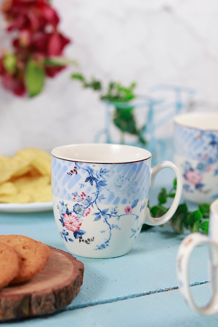 White & Blue Finest Premium Porcelain Mug Set by Vigneto at Pernia's Pop Up Shop