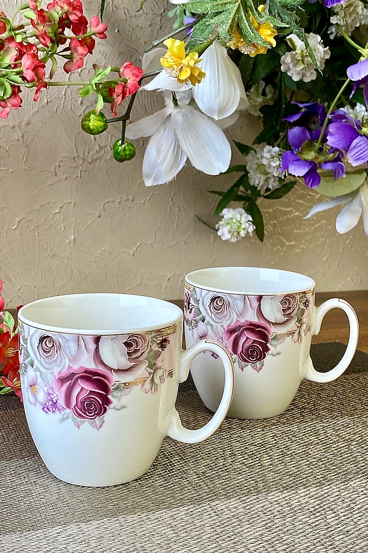 White & Pink Finest Premium Porcelain Mug Set by Vigneto at Pernia's Pop Up Shop