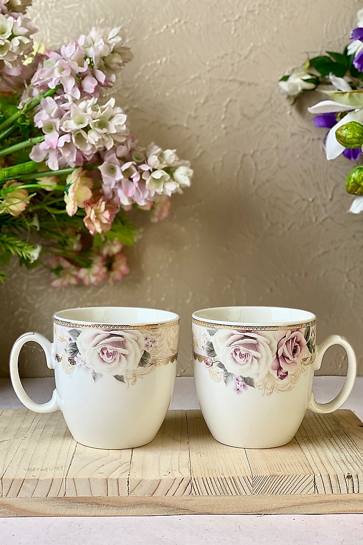 White & Pink Finest Premium Porcelain Mug Set by Vigneto at Pernia's Pop Up Shop