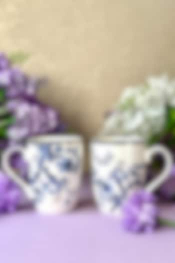 White & Midnight Blue Finest Premium Porcelain Mug Set by Vigneto