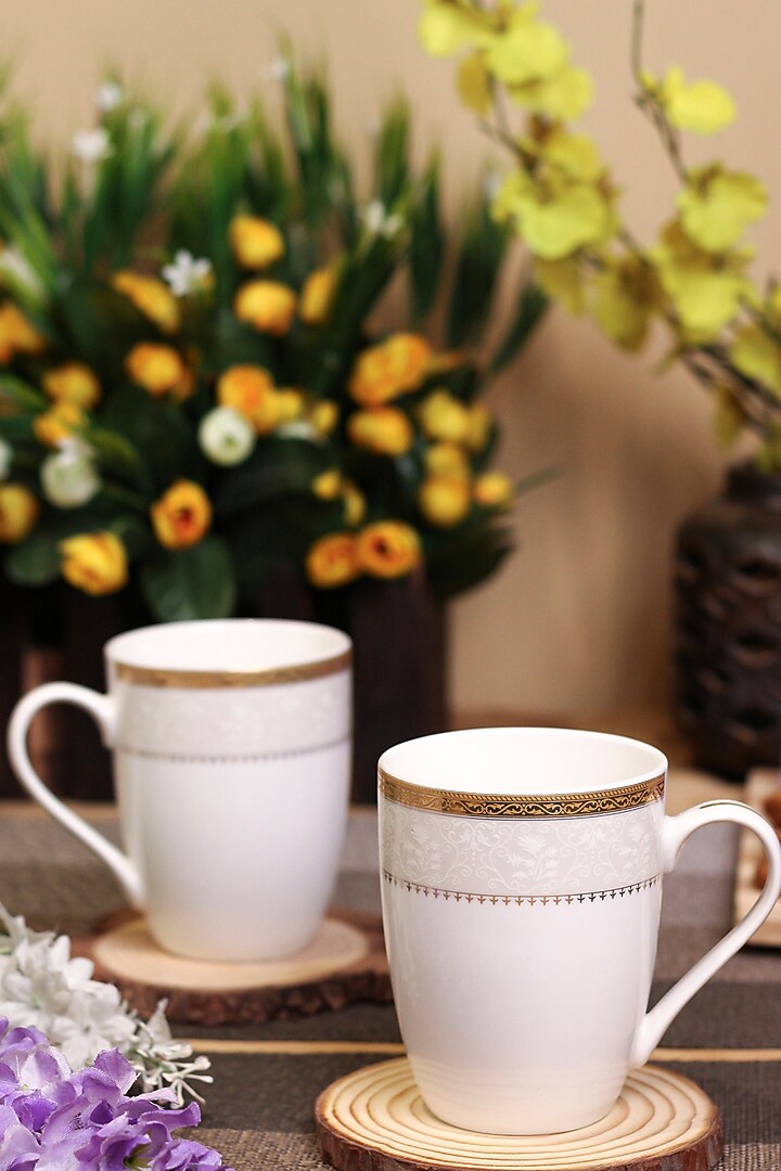 White & Golden Finest Premium Porcelain Mug Set by Vigneto at Pernia's Pop Up Shop