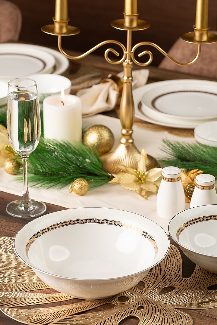 White & Golden Finest Premium Porcelain Dinner Set by Vigneto at Pernia's Pop Up Shop