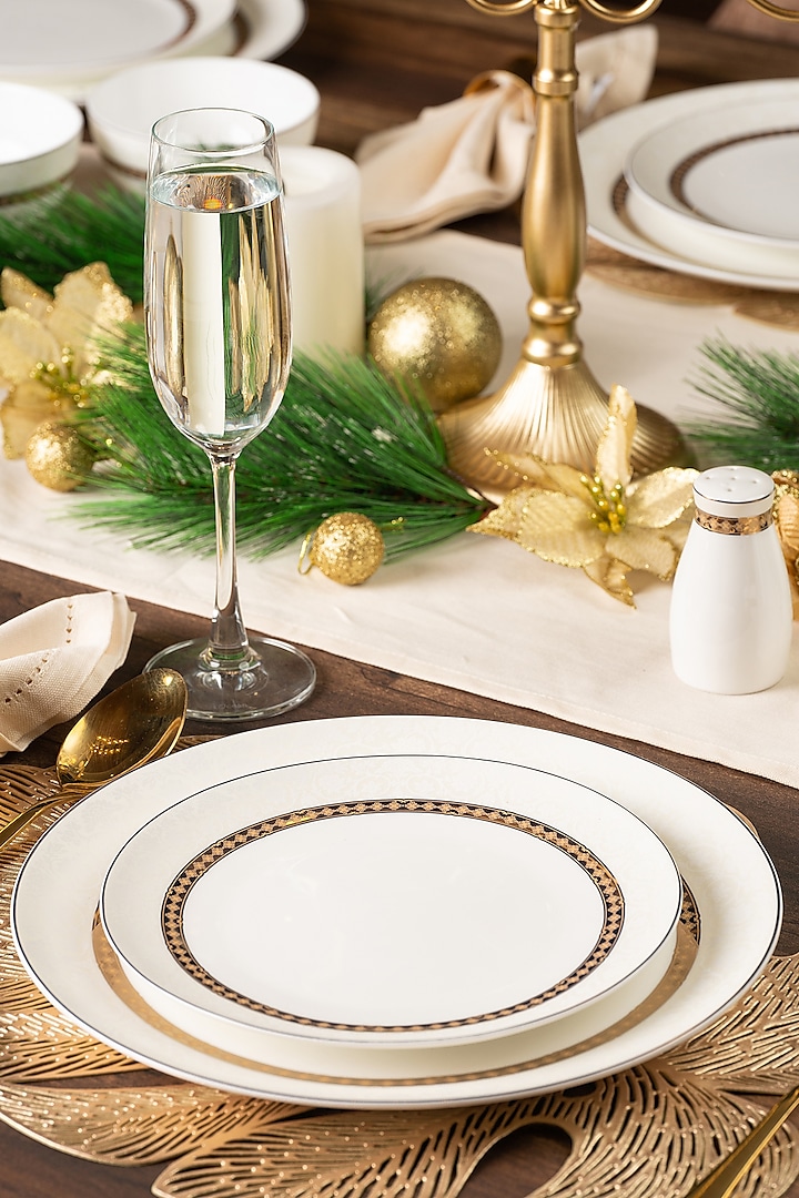 White & Golden Finest Premium Porcelain Dinner Set by Vigneto at Pernia's Pop Up Shop