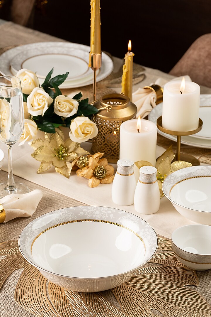 Grey & White Finest Premium Porcelain Dinner Set by Vigneto at Pernia's Pop Up Shop