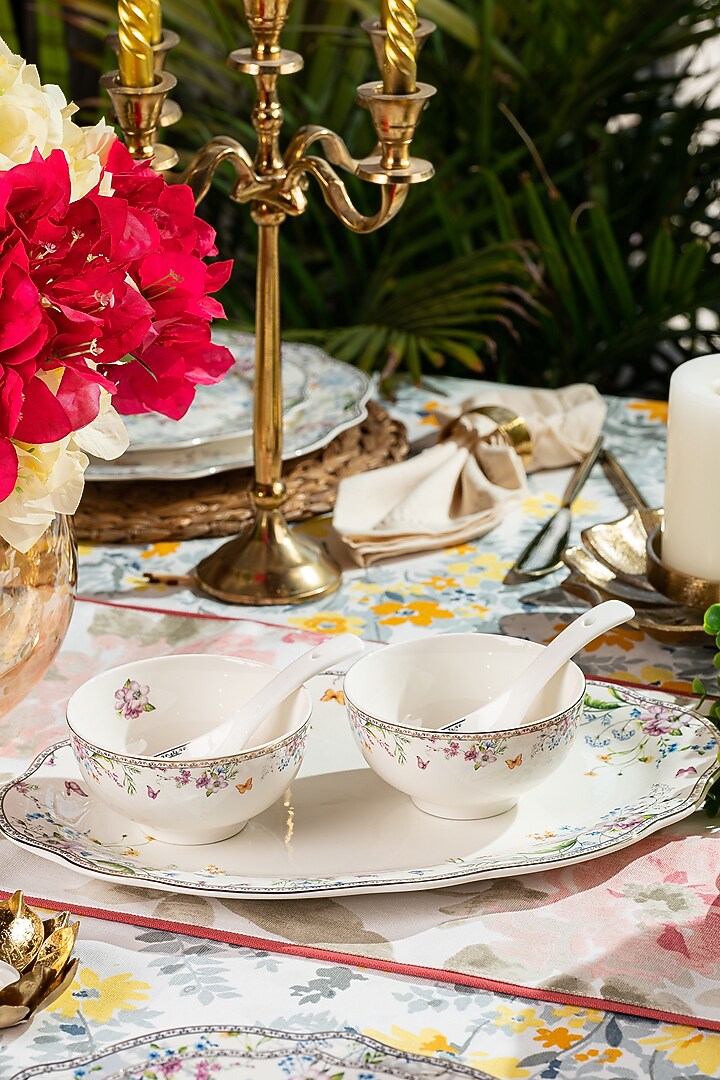 White Finest Premium Porcelian Floral Dinner Set by Vigneto at Pernia's Pop Up Shop