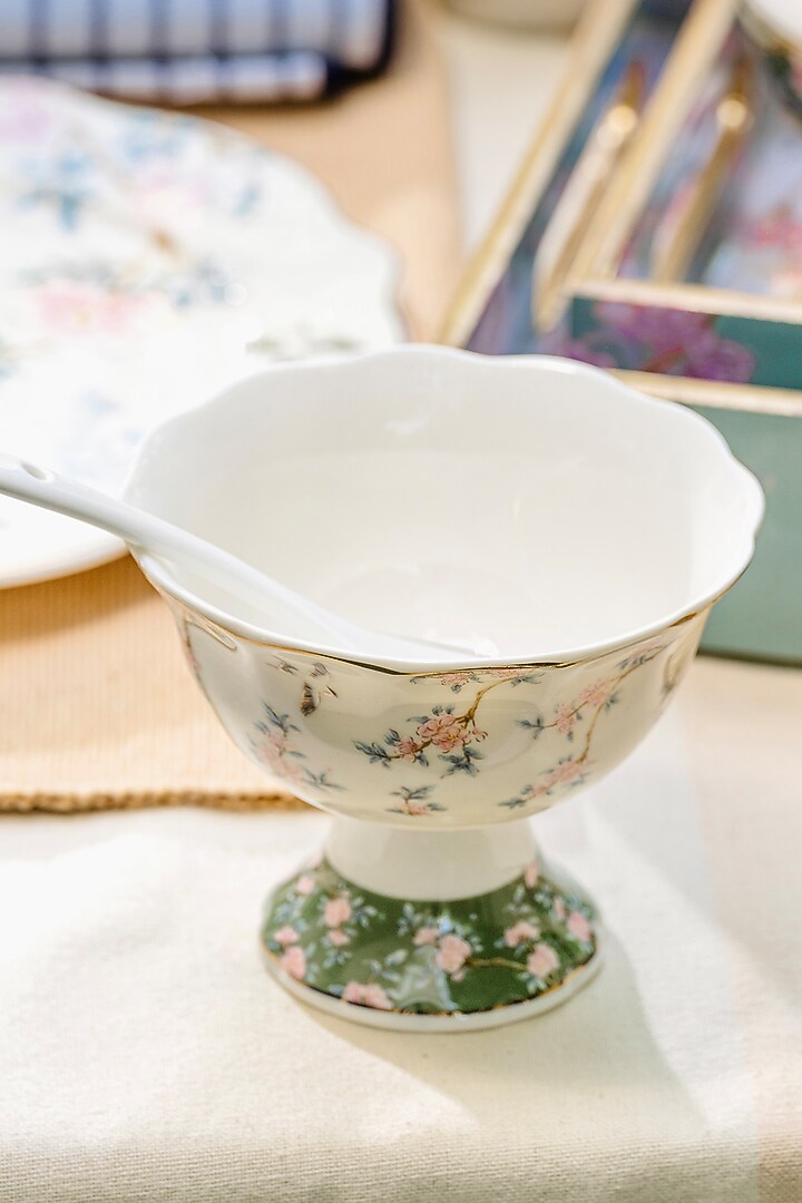 White & Green Finest Premium Porcelain Dessert Cup Set by Vigneto at Pernia's Pop Up Shop