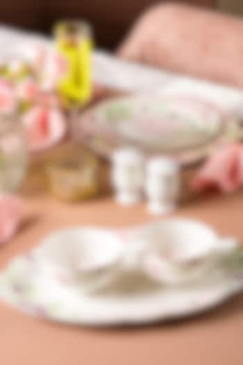 Blush Pink Floral Shaped Dinner Set (Set of 36) by Vigneto
