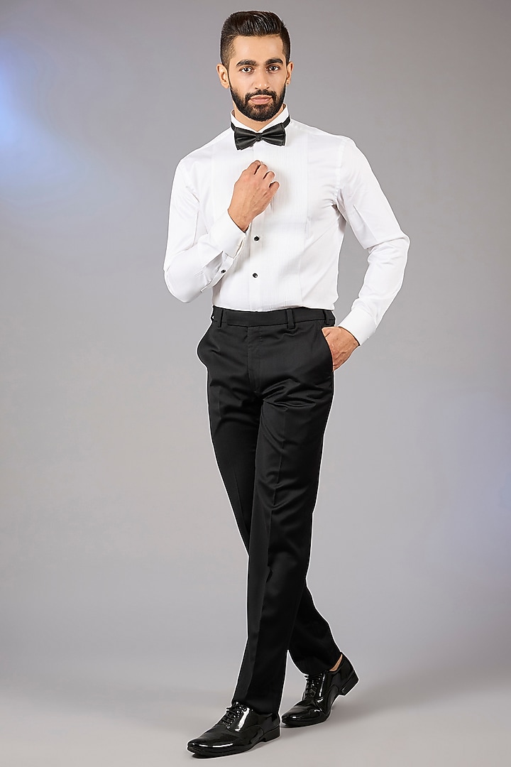 Jet Black Poly Viscose Blend Tuxedo Set by VICUGNA at Pernia's Pop Up Shop