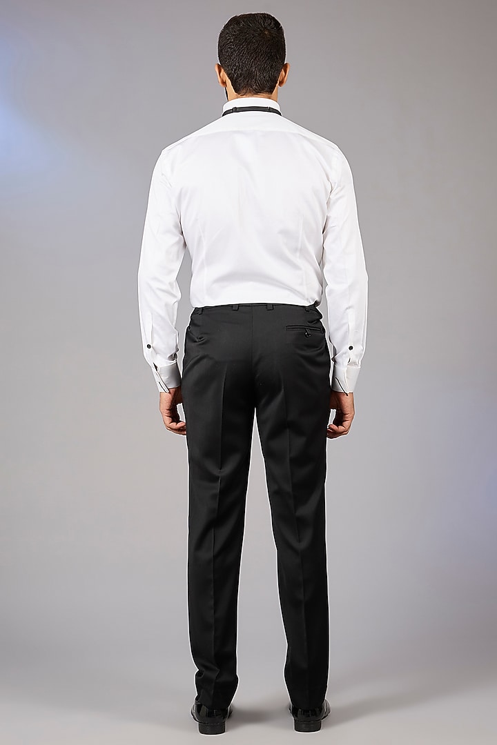 Jet Black Poly Viscose Blend Tuxedo Set by VICUGNA at Pernia's Pop Up Shop