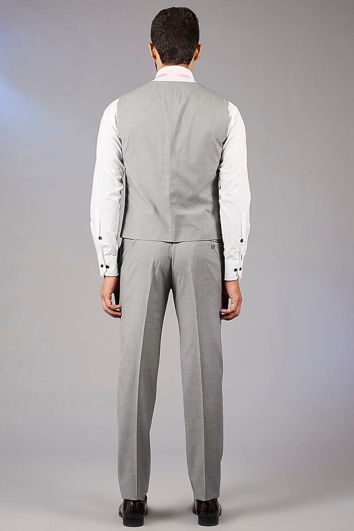 Grey Poly Viscose Blend Blazer Set by VICUGNA at Pernia's Pop Up Shop