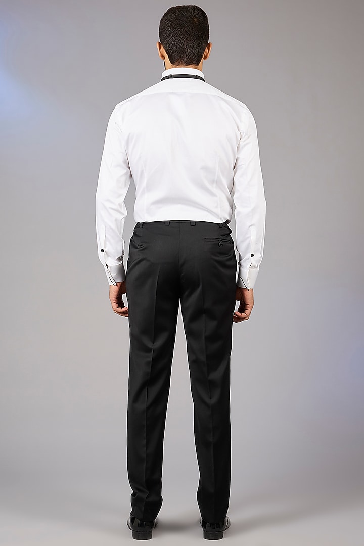 Black Poly Viscose Blend Tuxedo Set by VICUGNA at Pernia's Pop Up Shop