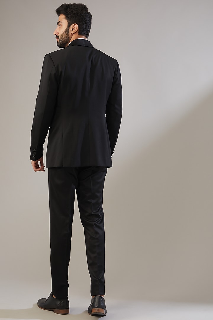 Jet Black Poly Viscose Tuxedo Set by VICUGNA at Pernia's Pop Up Shop