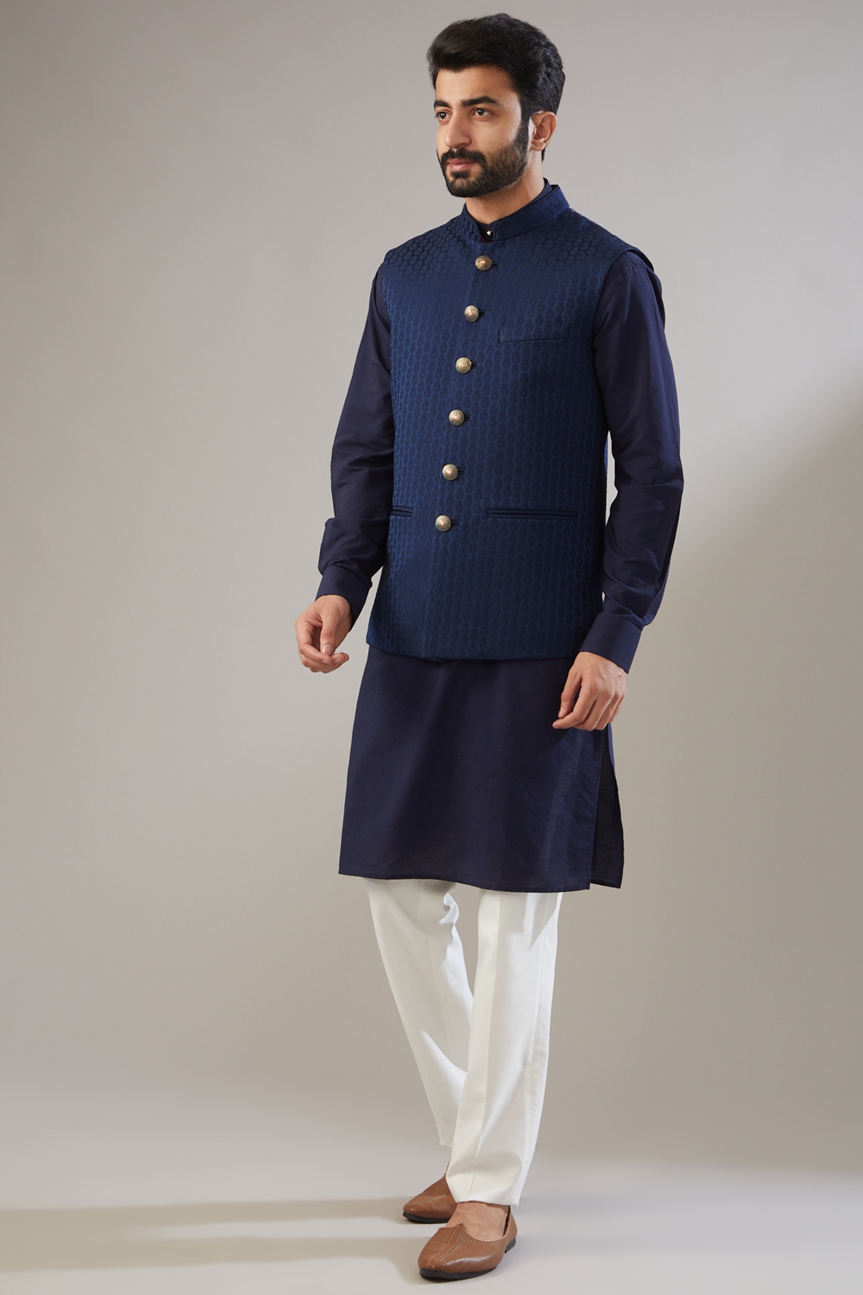 Nehru Jacket, Modi Kurta Koti Set,indian Mens Kurta Pure Cotton Embroidered  Men's Kurta Payjama Set Men Wedding Kurta Navratri Kurta Set - Etsy