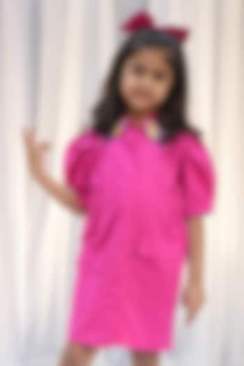 Pink Poplin Dress For Girls by Vibrant Hues at Pernia's Pop Up Shop