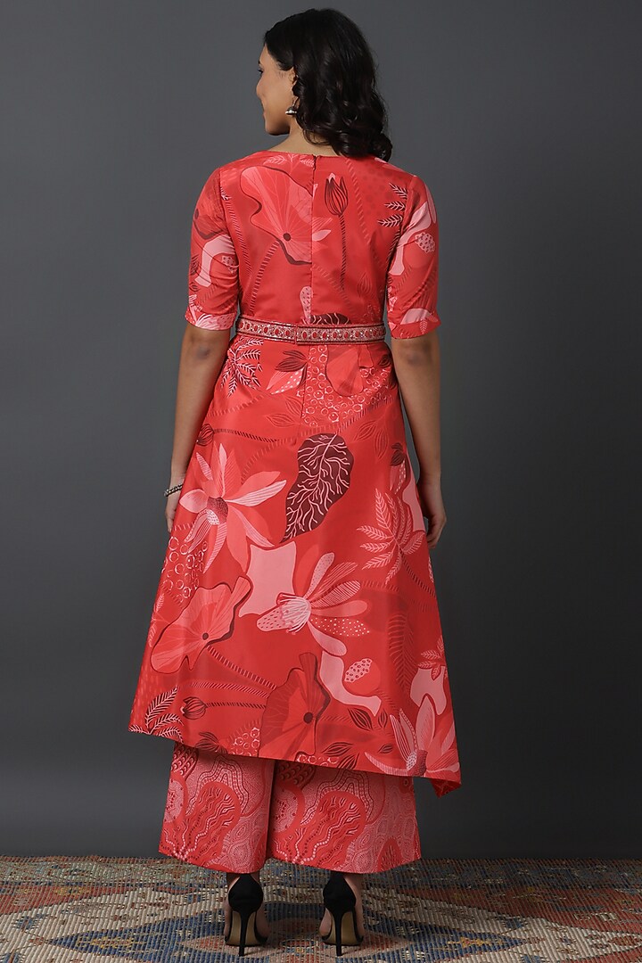 Red Luxury Crepe Co-Ord Set by VINNY KHURANA OFFICIAL at Pernia's Pop Up Shop
