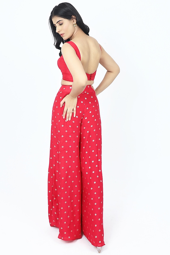 Pink Dola Silk Hand Embroidered Short Jacket Set by VILAAS at Pernia's Pop Up Shop
