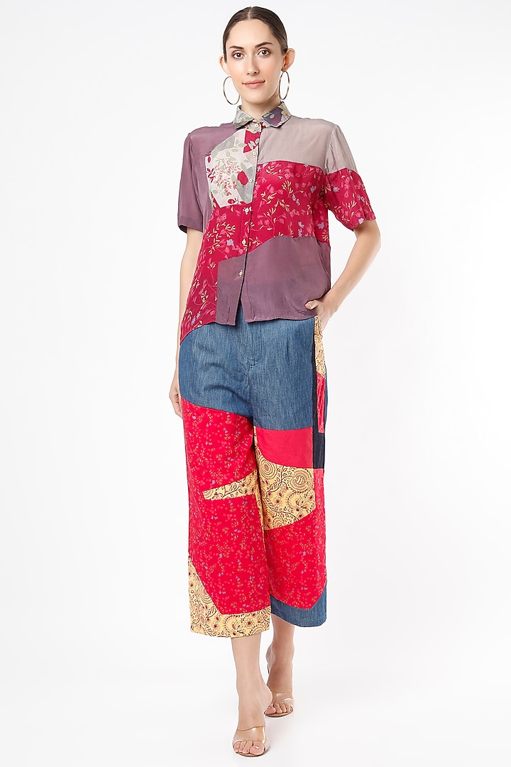 Multi-Colored Shirt With Patchwork by Vishala Shree