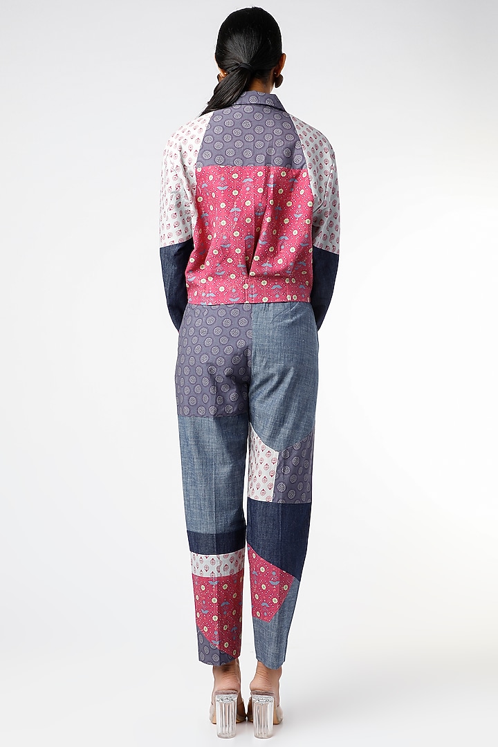 Multi Colored Printed Blocked Pants by Vishala Shree at Pernia's Pop Up Shop