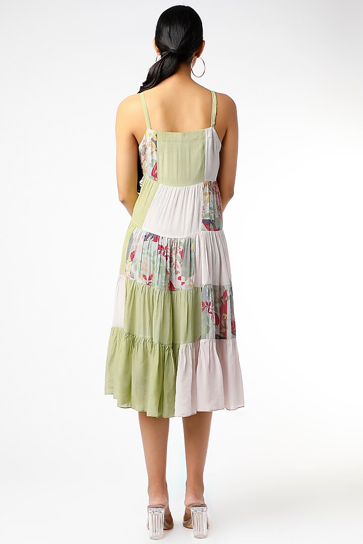 Multi-Colored Printed Tiered Summer Dress by Vishala Shree at Pernia's Pop Up Shop