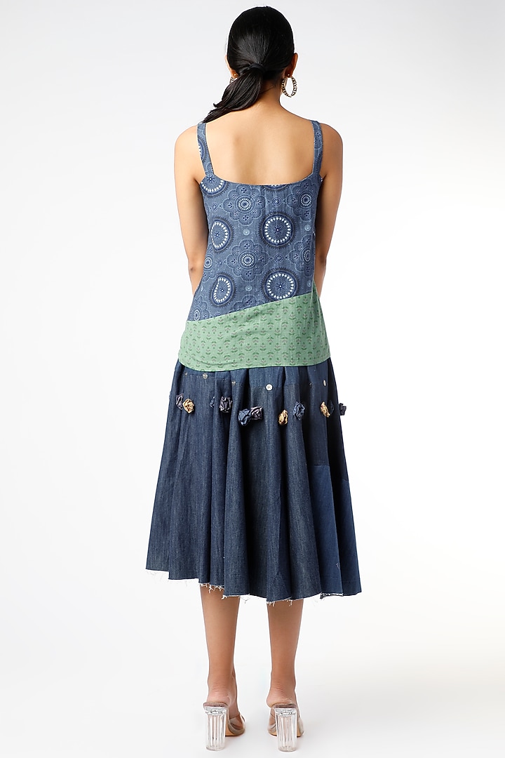 Cobalt Blue Aztec Printed Top by Vishala Shree at Pernia's Pop Up Shop