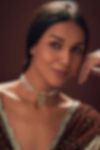 Gold Plated Red Spinel Stone Choker Necklace In Sterling Silver by Vinanti Manji at Pernia's Pop Up Shop