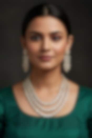 Gold Finish Kundan Polki Long Necklace Set by Vinanti Manji at Pernia's Pop Up Shop