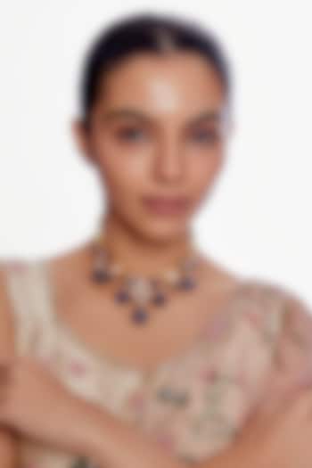 Gold Plated Moissanite Diamond Necklace in Sterling Silver by Vinanti Manji at Pernia's Pop Up Shop