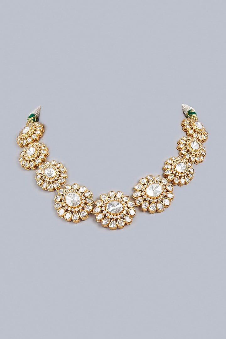 Gold Finish Necklace In Sterling Silver by Vinanti Manji at Pernia's Pop Up Shop