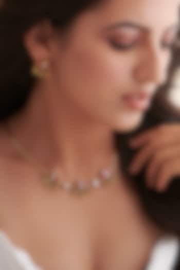 Gold Finish Ruby Stone & Kundan Polki Necklace In Sterling Silver by Vinanti Manji at Pernia's Pop Up Shop