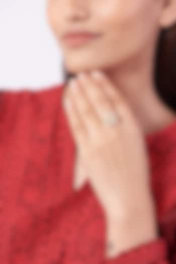 Gold Finish Adjustable Ring In Sterling Silver by Vinanti Manji at Pernia's Pop Up Shop