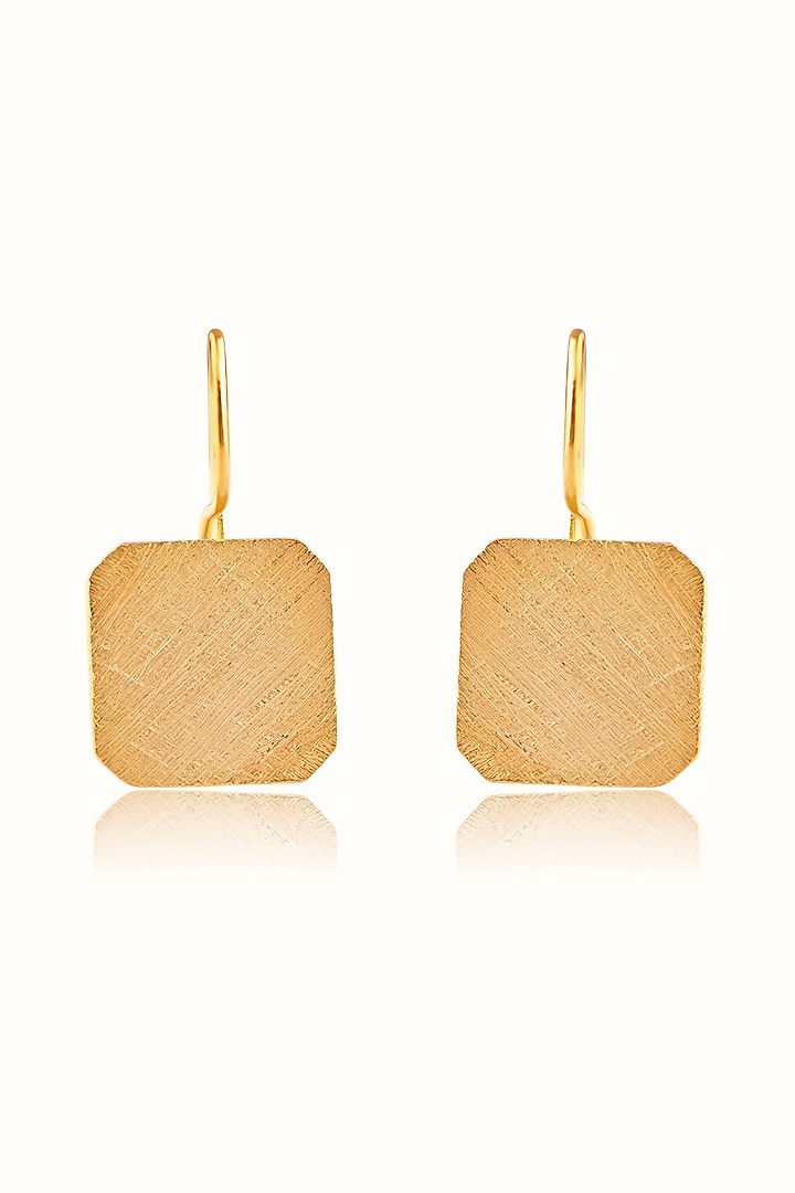 Gold Finish Hoop Earrings In Sterling Silver by Vinanti Manji at Pernia's Pop Up Shop