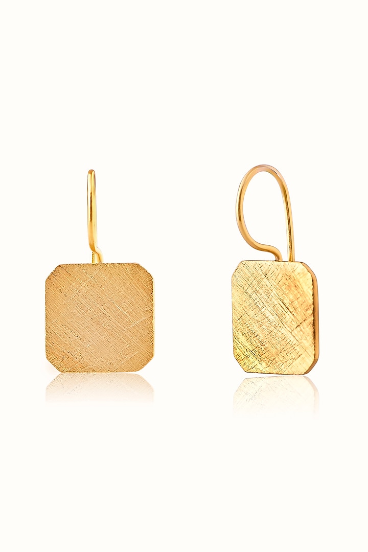 Gold Finish Hoop Earrings In Sterling Silver by Vinanti Manji at Pernia's Pop Up Shop