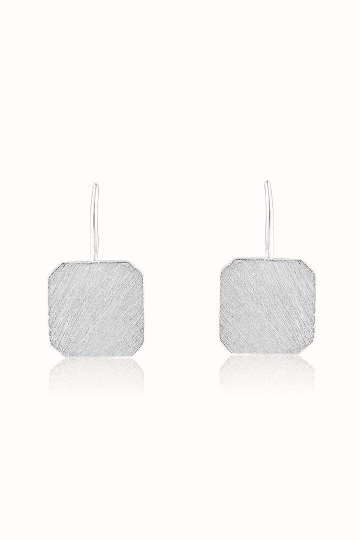 White Finish Hoop Earrings In Sterling Silver by Vinanti Manji at Pernia's Pop Up Shop