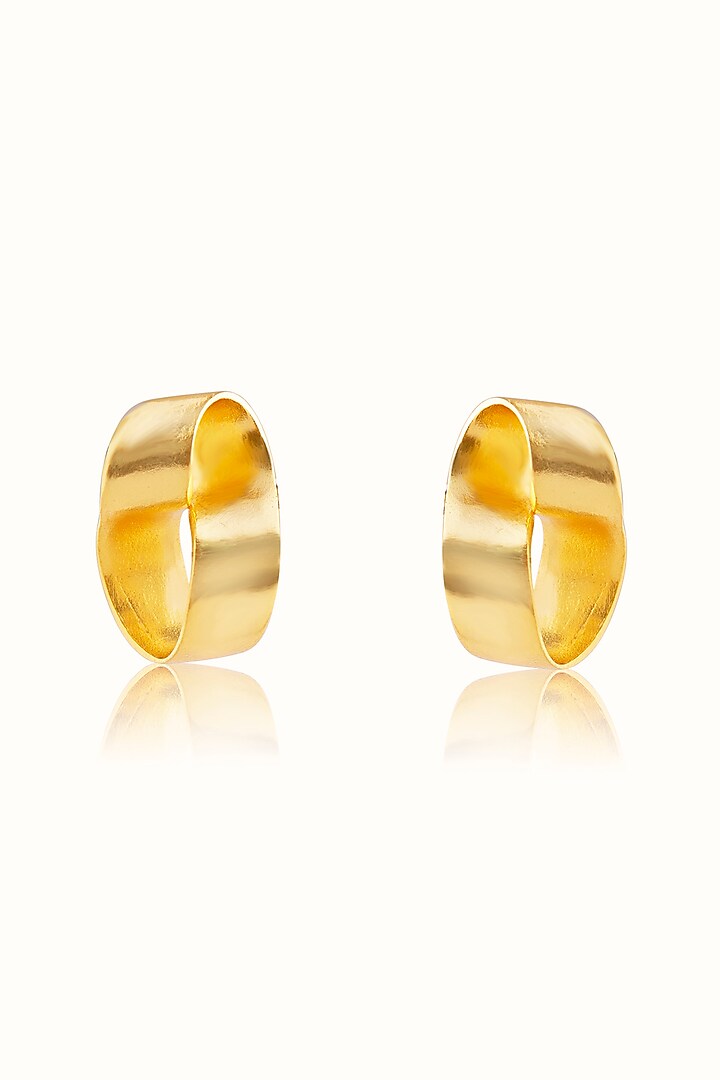 Matte Gold Finish Knotted Stud Earrings In Sterling Silver by Vinanti Manji at Pernia's Pop Up Shop